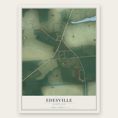 Edesville, Maryland map print, the full design