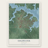 Edgewater, Maryland map print, the full design
