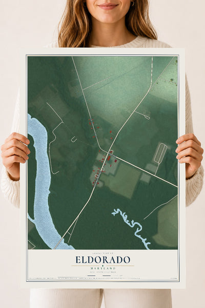 Map of Eldorado, Maryland, 18 x 24 inch unframed archival matte print