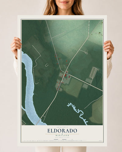 Map of Eldorado, Maryland, 24 x 36 inch unframed archival matte print