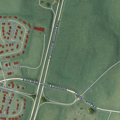 Second close-up of the map of Emmitsburg, Maryland print showing more streets and buildings