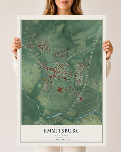 Map of Emmitsburg, Maryland, 24 x 36 inch unframed archival matte print
