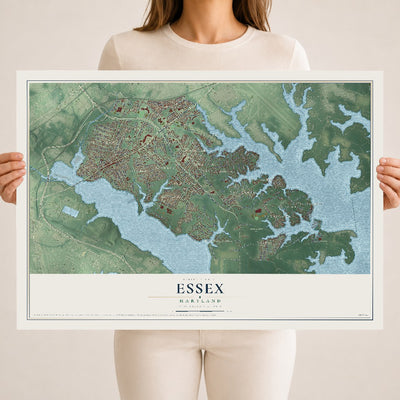 Map of Essex, Maryland, 18 x 24 inch unframed archival matte print