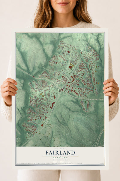 Map of Fairland, Maryland, 18 x 24 inch unframed archival matte print