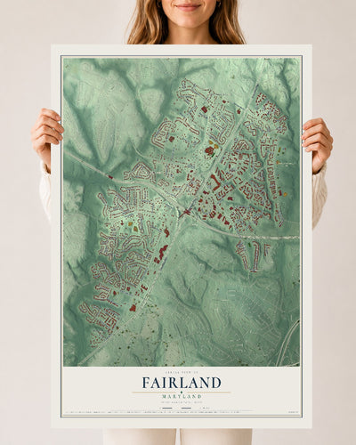 Map of Fairland, Maryland, 24 x 36 inch unframed archival matte print