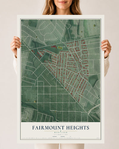 Map of Fairmount Heights, Maryland, 24 x 36 inch unframed archival matte print