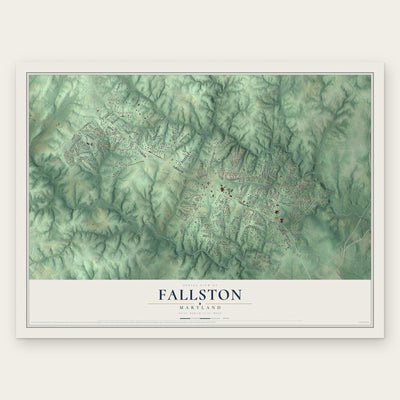 Fallston, Maryland map print, the full design