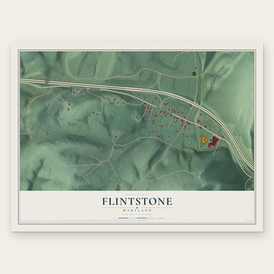 Flintstone, Maryland map print, the full design