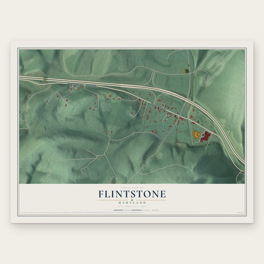 Flintstone, Maryland map print, the full design