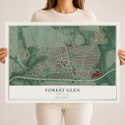 Map of Forest Glen, Maryland, 18 x 24 inch unframed archival matte print
