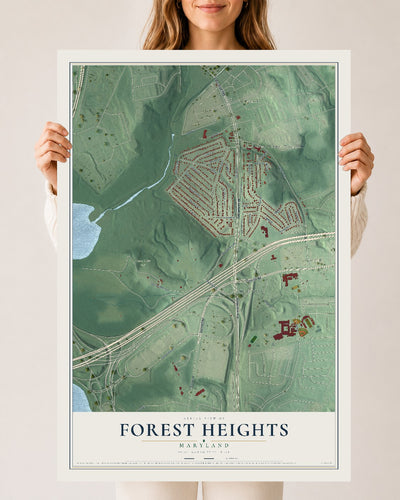 Map of Forest Heights, Maryland, 24 x 36 inch unframed archival matte print