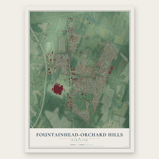 Fountainhead-Orchard Hills, Maryland map print, the full design