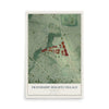 Map of Friendship Heights Village, Maryland, 12 x 18 inch unframed archival matte print