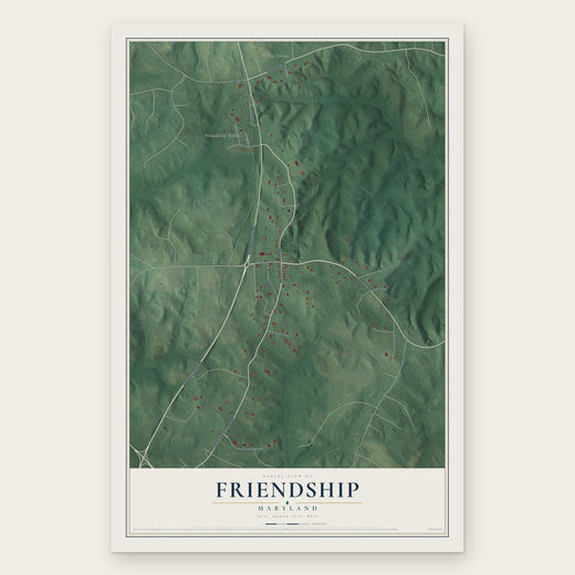 Friendship, Maryland map print, the full design