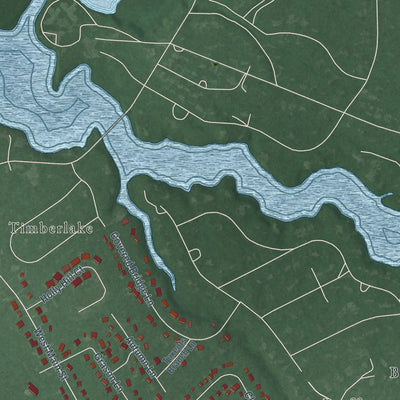Second close-up of the map of Fruitland, Maryland print showing more streets and buildings