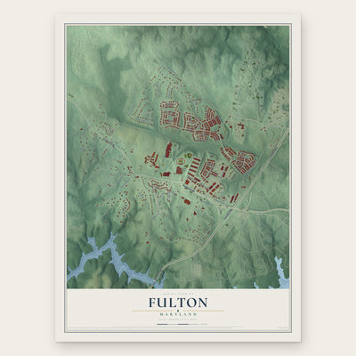 Fulton, Maryland map print, the full design