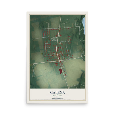 Map of Galena, Maryland, 12 x 18 inch unframed archival matte print