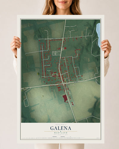 Map of Galena, Maryland, 24 x 36 inch unframed archival matte print