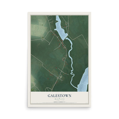 Map of Galestown, Maryland, 12 x 18 inch unframed archival matte print