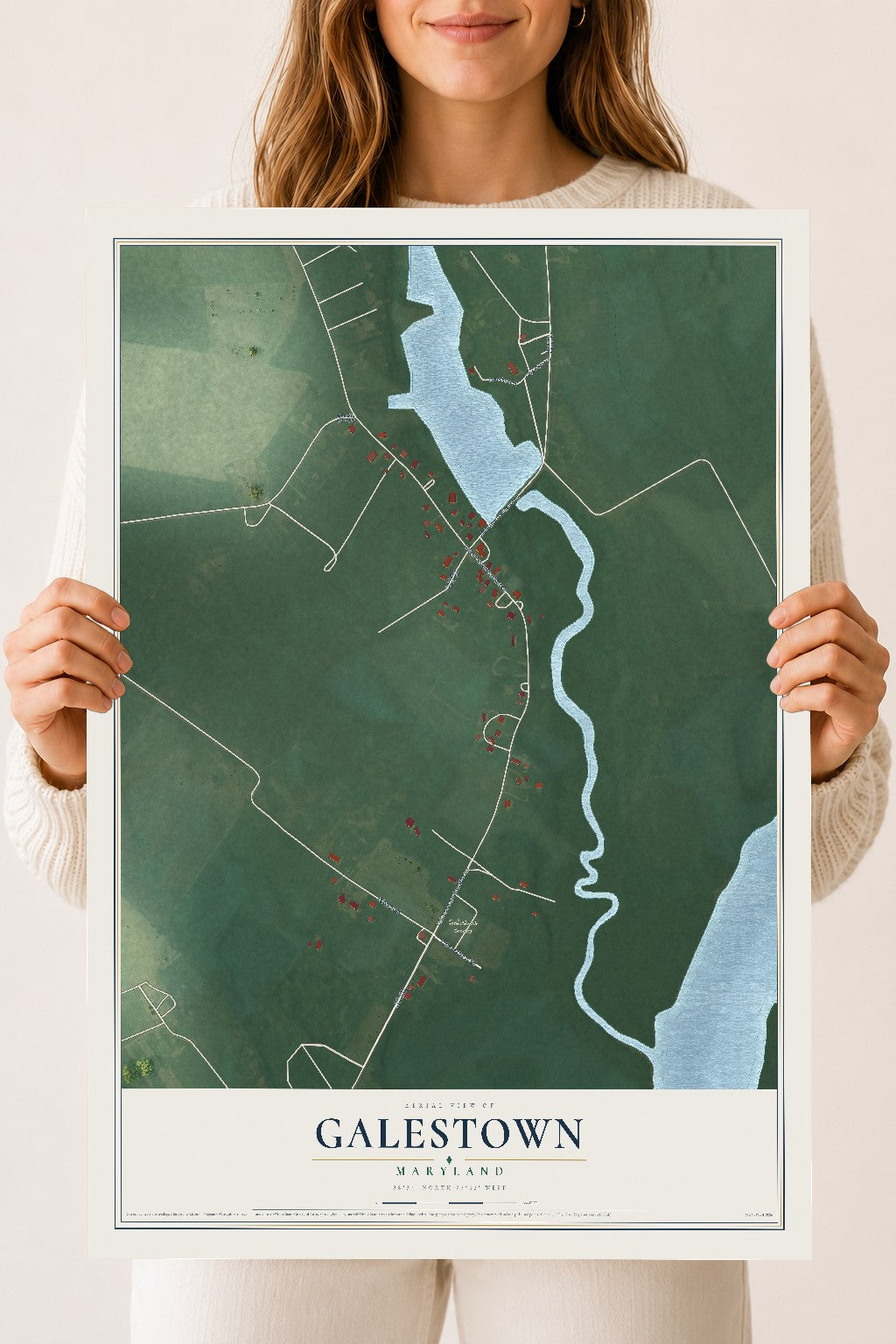 Map of Galestown, Maryland, 18 x 24 inch unframed archival matte print