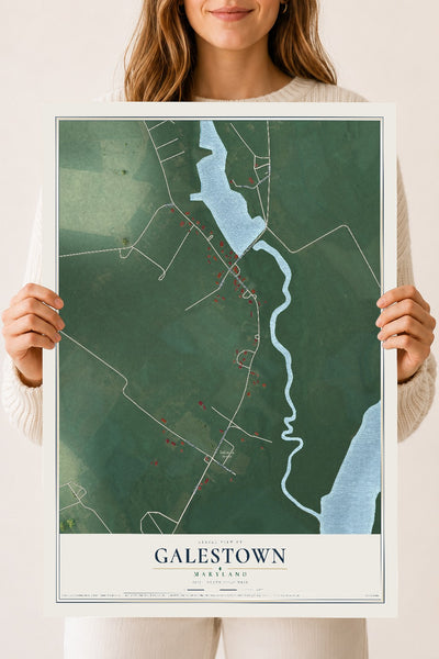 Map of Galestown, Maryland, 18 x 24 inch unframed archival matte print