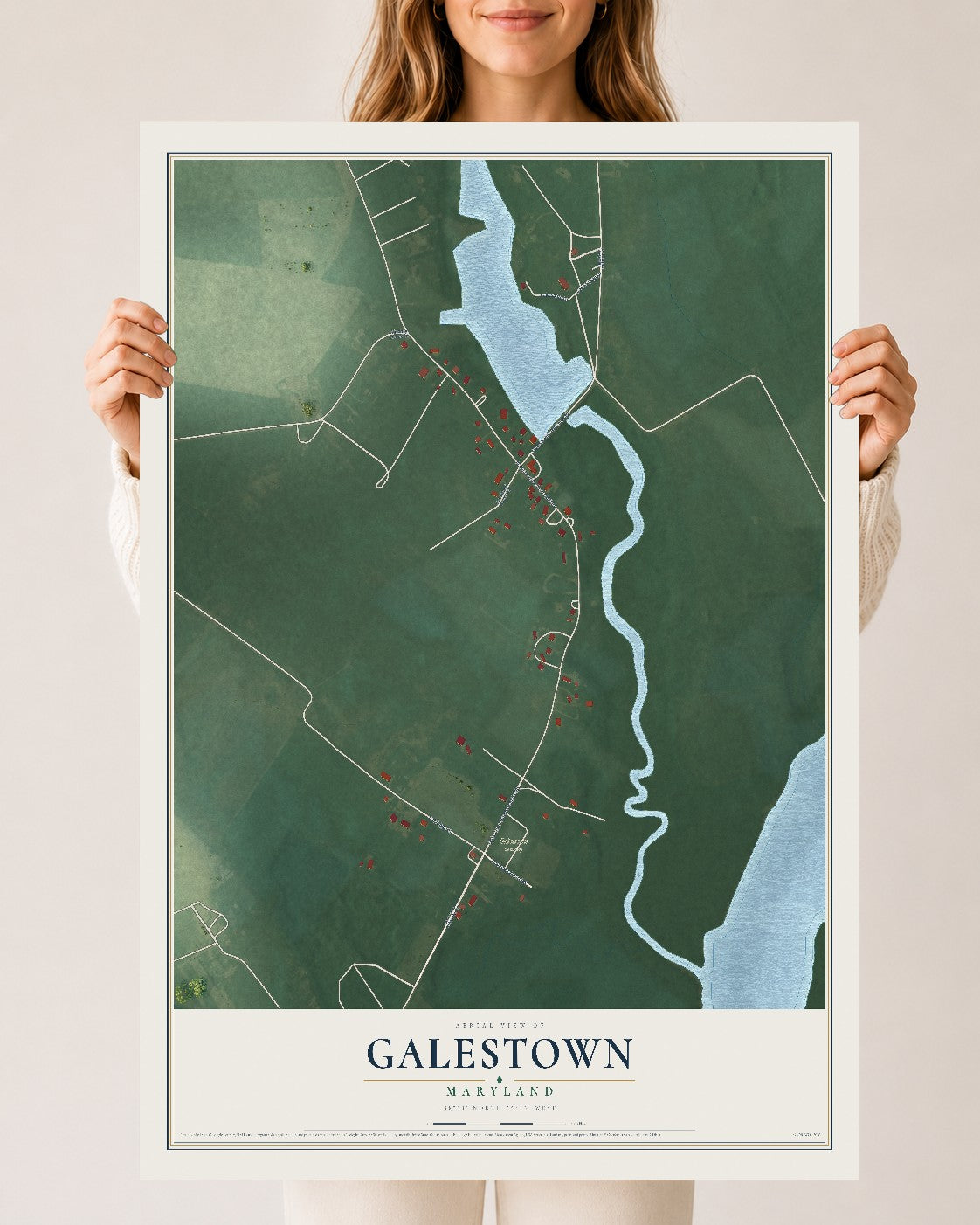 Map of Galestown, Maryland, 24 x 36 inch unframed archival matte print