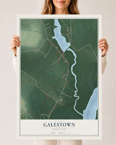 Map of Galestown, Maryland, 24 x 36 inch unframed archival matte print