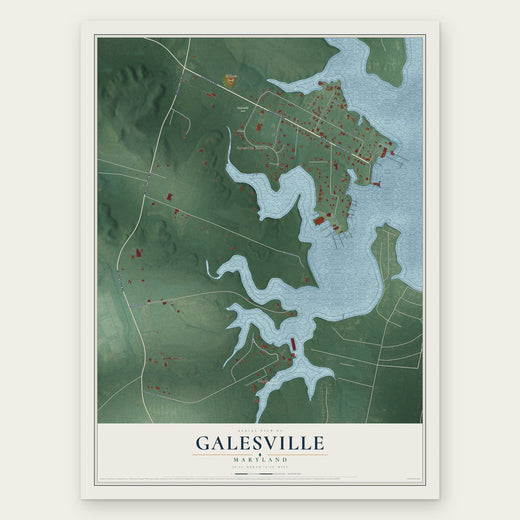 Galesville, Maryland map print, the full design