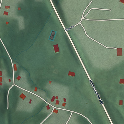 Close-up of the map of Gapland, Maryland print showing street and building detail