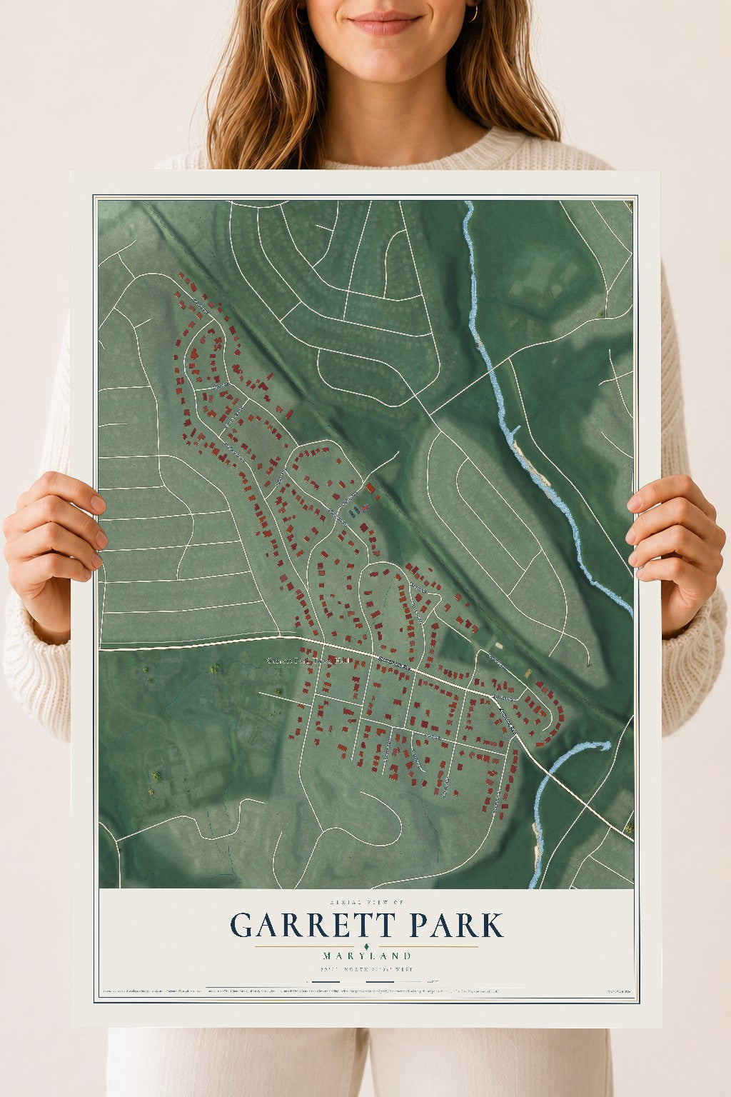 Map of Garrett Park, Maryland, 18 x 24 inch unframed archival matte print