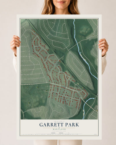 Map of Garrett Park, Maryland, 24 x 36 inch unframed archival matte print