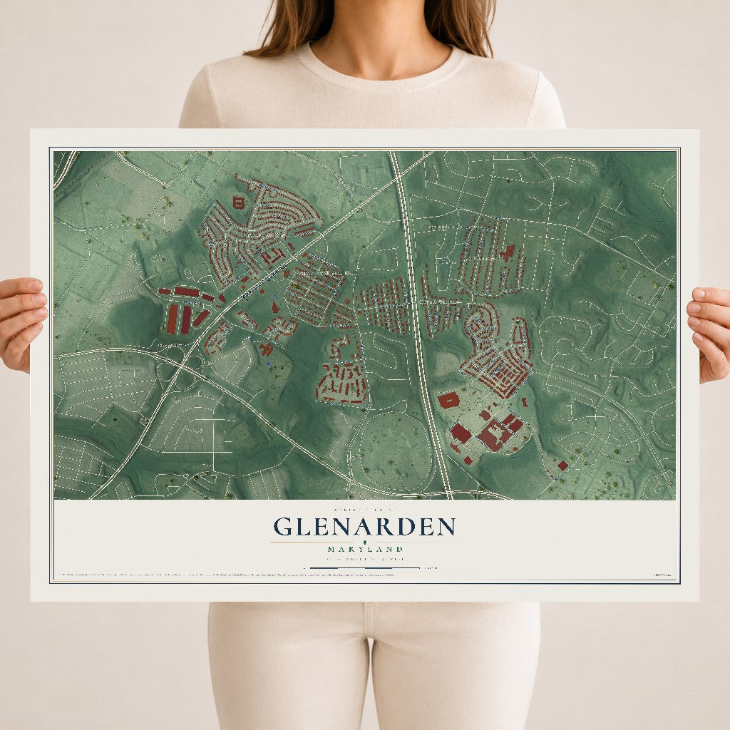 Map of Glenarden, Maryland, 18 x 24 inch unframed archival matte print
