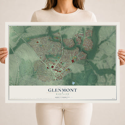 Map of Glenmont, Maryland, 18 x 24 inch unframed archival matte print