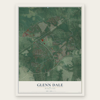 Glenn Dale, Maryland map print, the full design