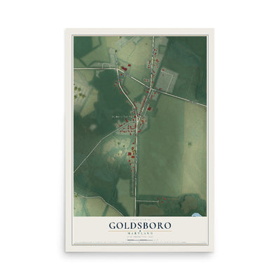 Map of Goldsboro, Maryland, 12 x 18 inch unframed archival matte print