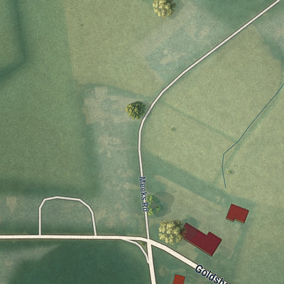 Second close-up of the map of Goldsboro, Maryland print showing more streets and buildings