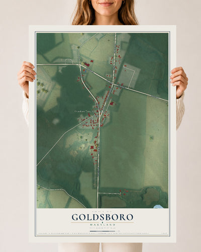 Map of Goldsboro, Maryland, 24 x 36 inch unframed archival matte print