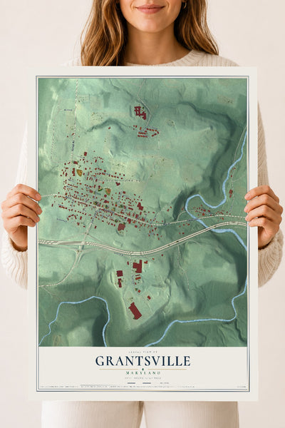 Map of Grantsville, Maryland, 18 x 24 inch unframed archival matte print