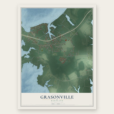 Grasonville, Maryland map print, the full design