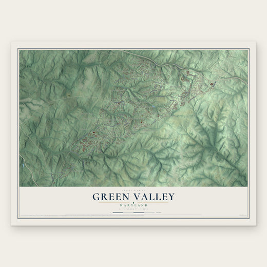 Green Valley, Maryland map print, the full design