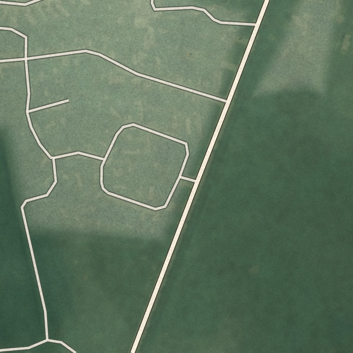 Second close-up of the map of Henderson, Maryland print showing more streets and buildings