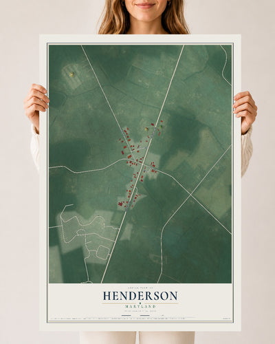 Map of Henderson, Maryland, 24 x 36 inch unframed archival matte print