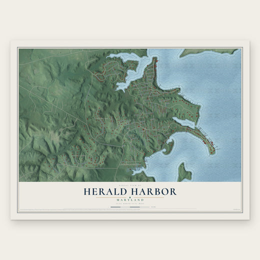 Herald Harbor, Maryland map print, the full design