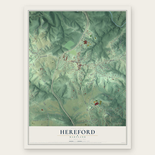 Hereford, Maryland map print, the full design