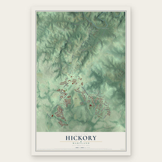 Hickory, Maryland map print, the full design