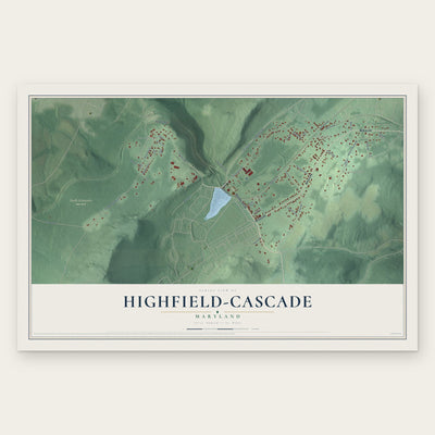 Highfield-Cascade, Maryland map print, the full design