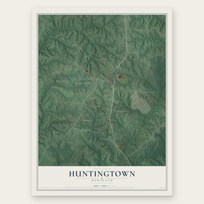 Huntingtown, Maryland map print, the full design
