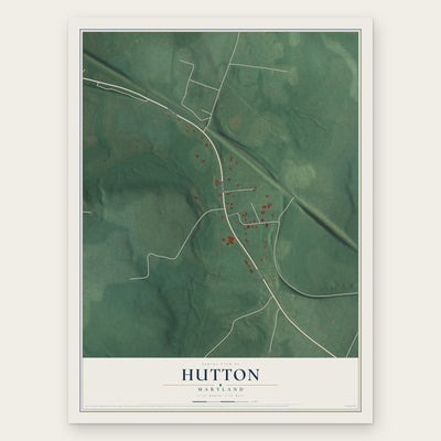 Hutton, Maryland map print, the full design