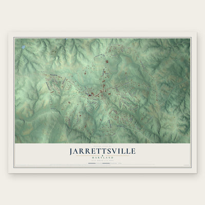 Jarrettsville, Maryland map print, the full design