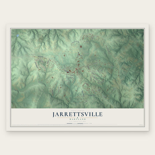 Jarrettsville, Maryland map print, the full design